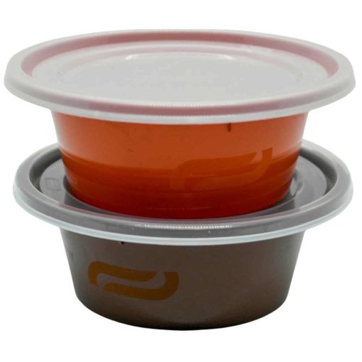 DYF240 8oz Kapaklı Kırmızı Plastik Çorba Kabı Sulu Yemek