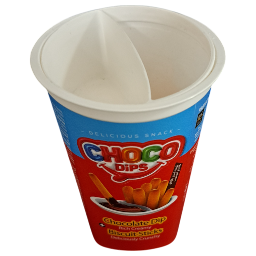 DX150: 150ml Çikolata Bölmeli Plastik IML Bisküvi Ambalajı - Görsel 9